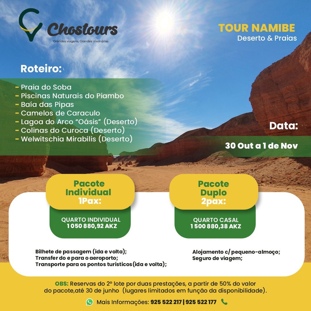 Tour Namibe – Deserto & Praias